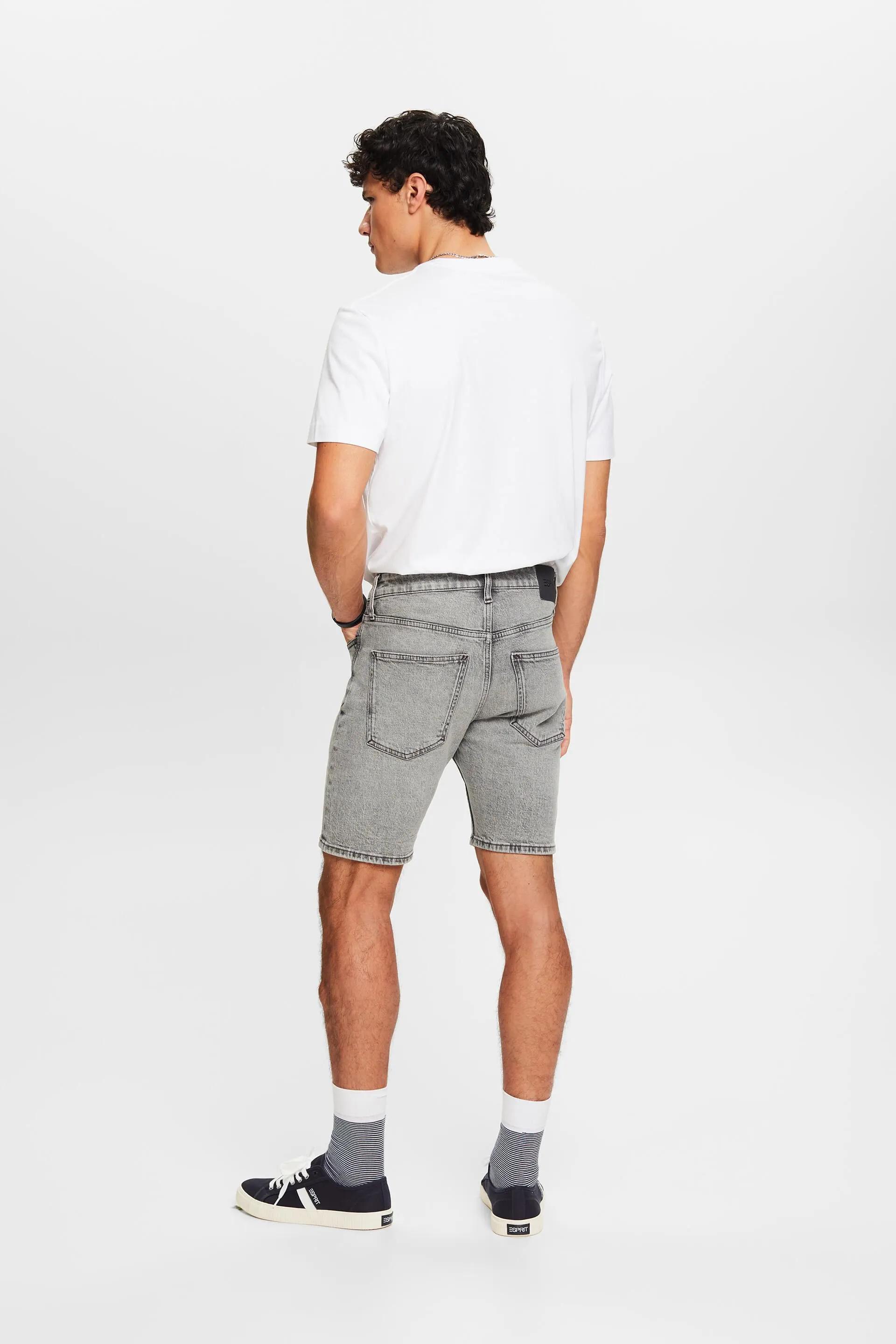 Shorts in denim slim fit a vita media