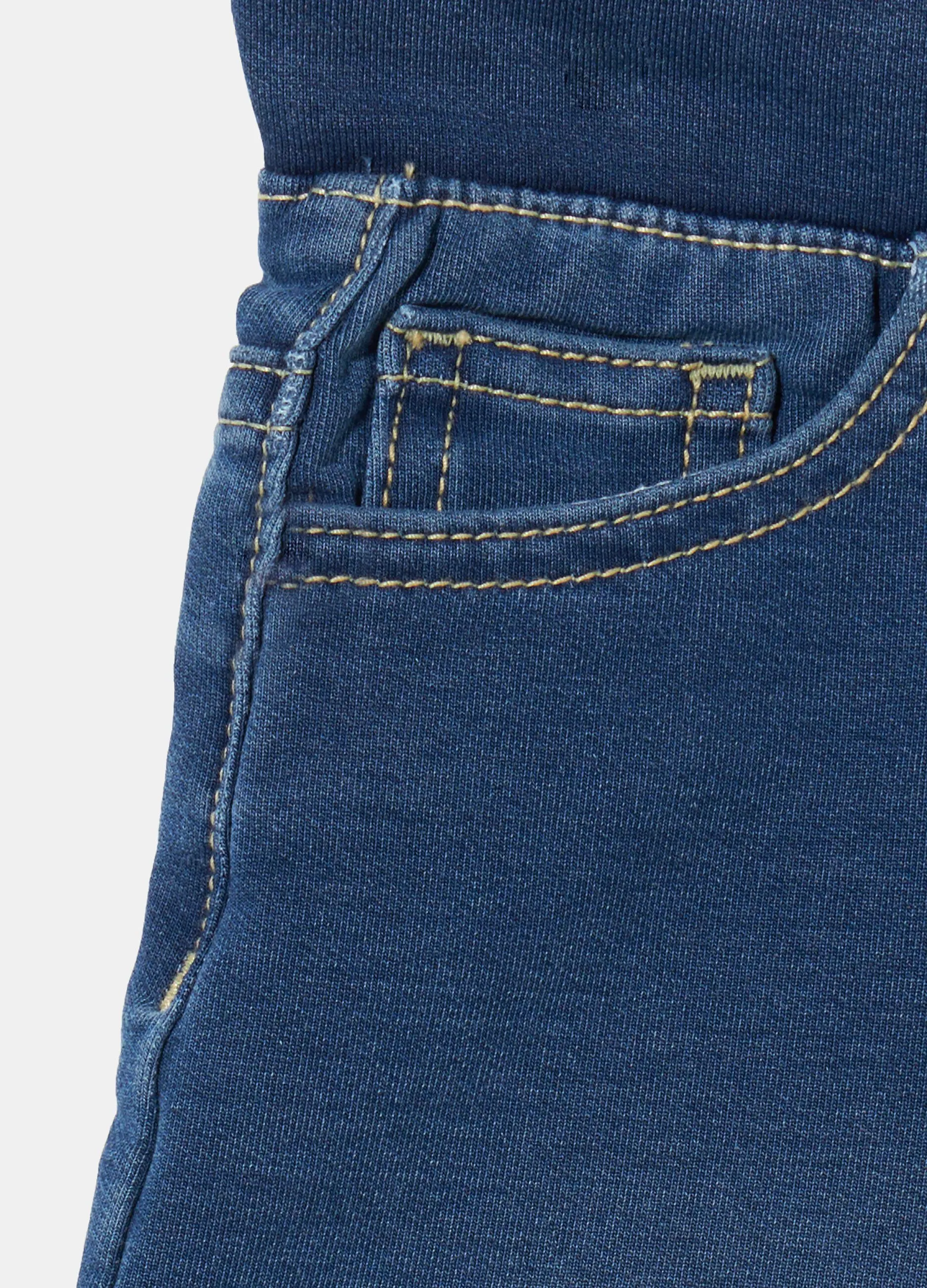 Shorts in felpa effetto denim bambina
