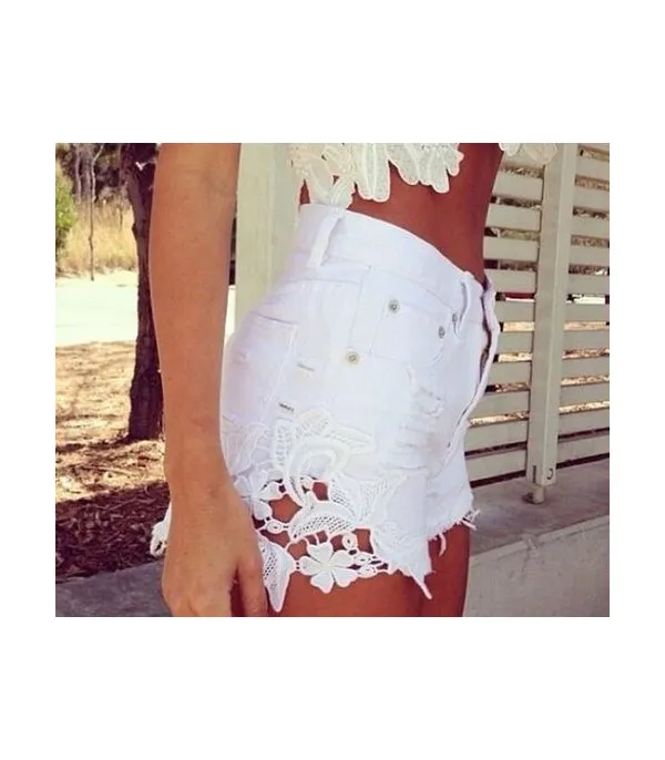 Shorts white denim Whitelace