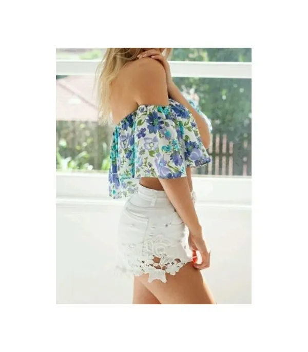 Shorts white denim Whitelace