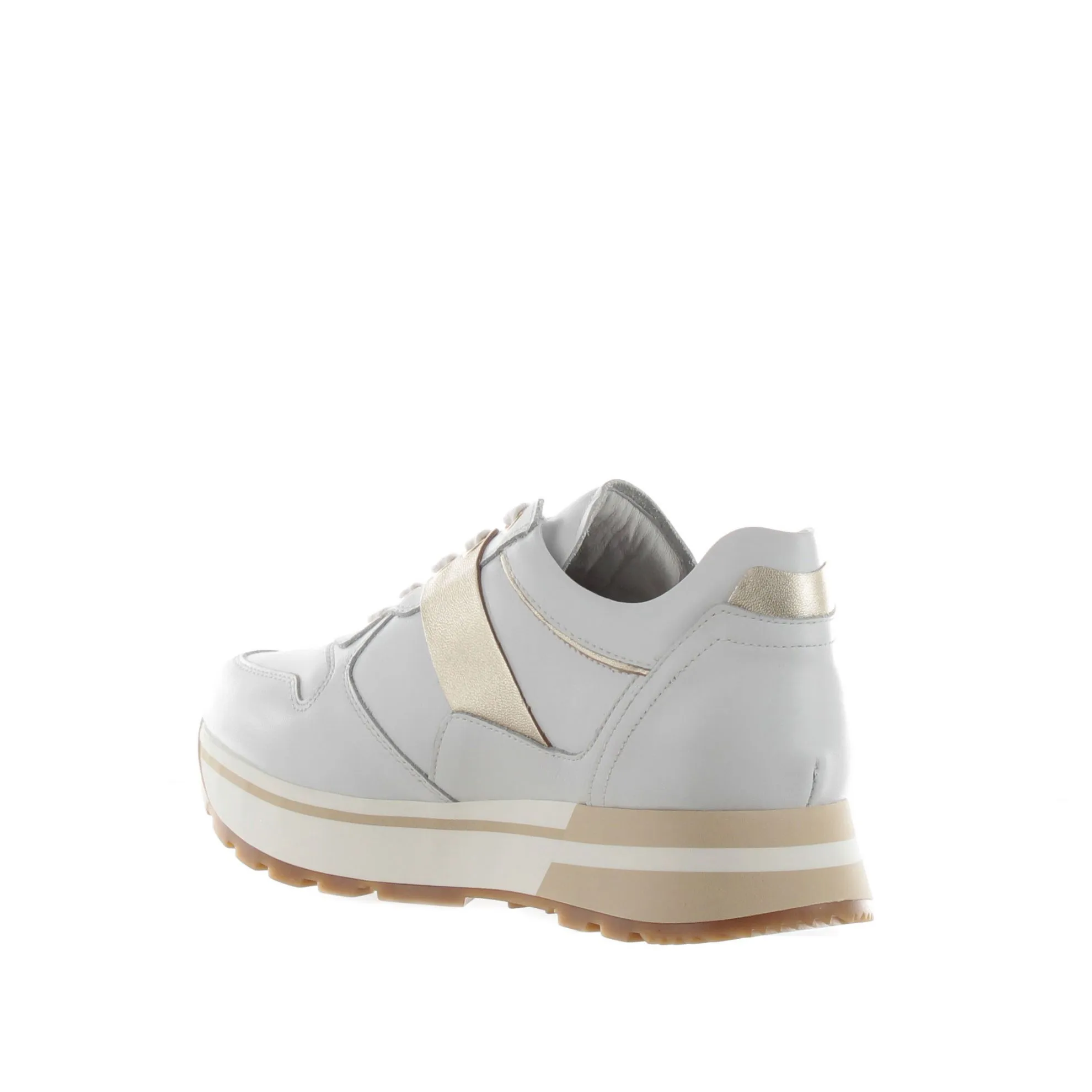 Sneaker in pelle con dettaglio in pelle metal