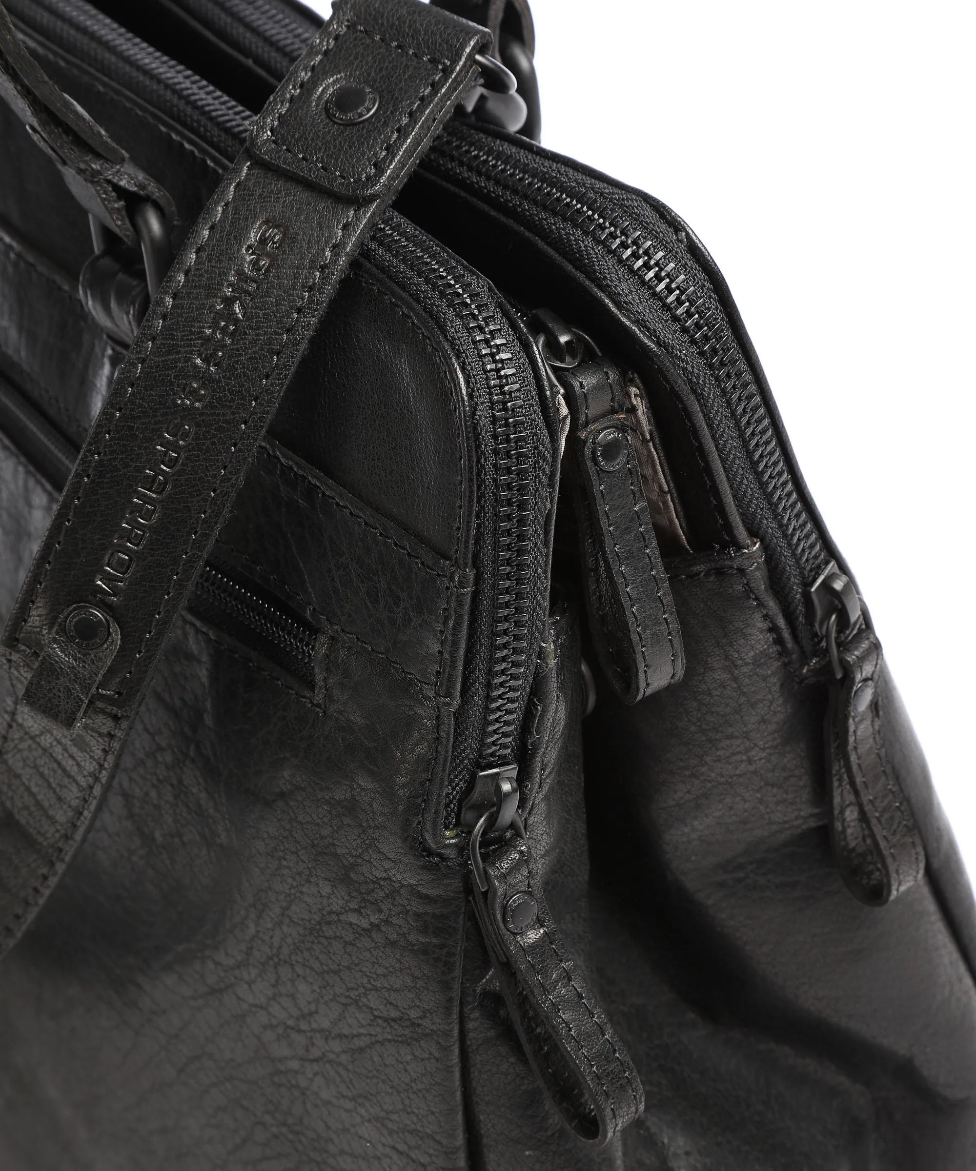  Spikes & Sparrow Bronco Borsa shopper 15″ pelle di bufalo nero  