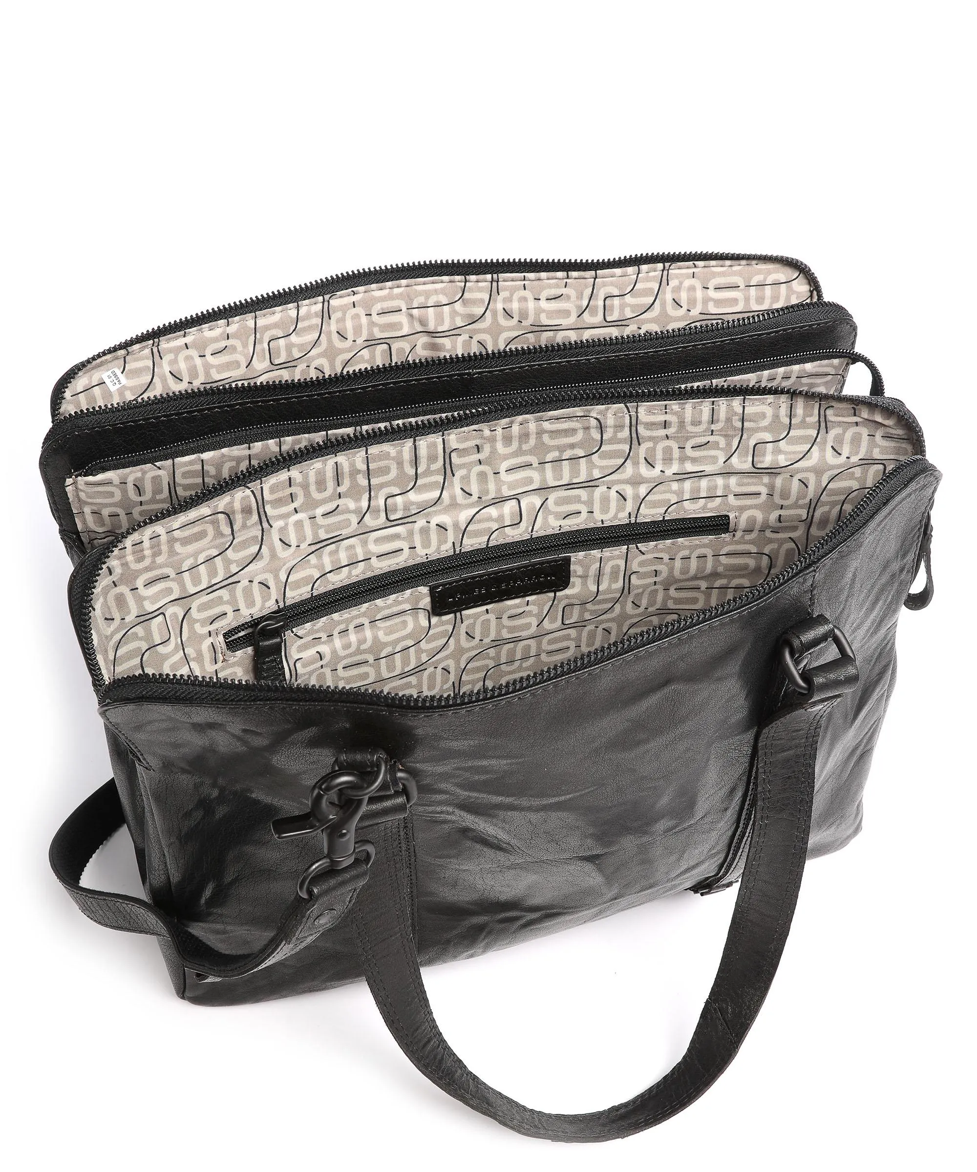  Spikes & Sparrow Bronco Borsa shopper 15″ pelle di bufalo nero  