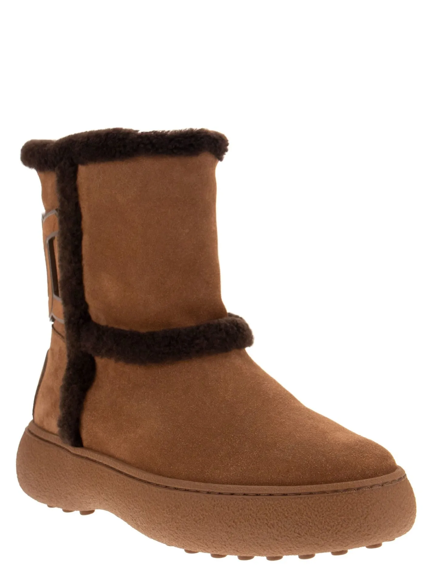 Stivaletto imbottito in camoscio
