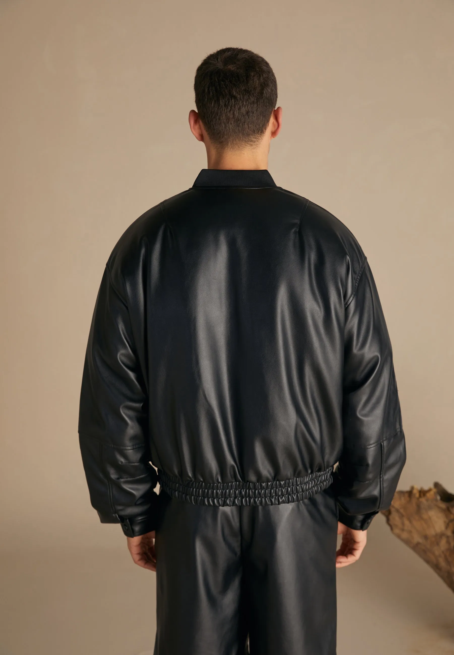 SYNTHETIC LEATHER BOMBER JACKET - Giubbotto Bomber