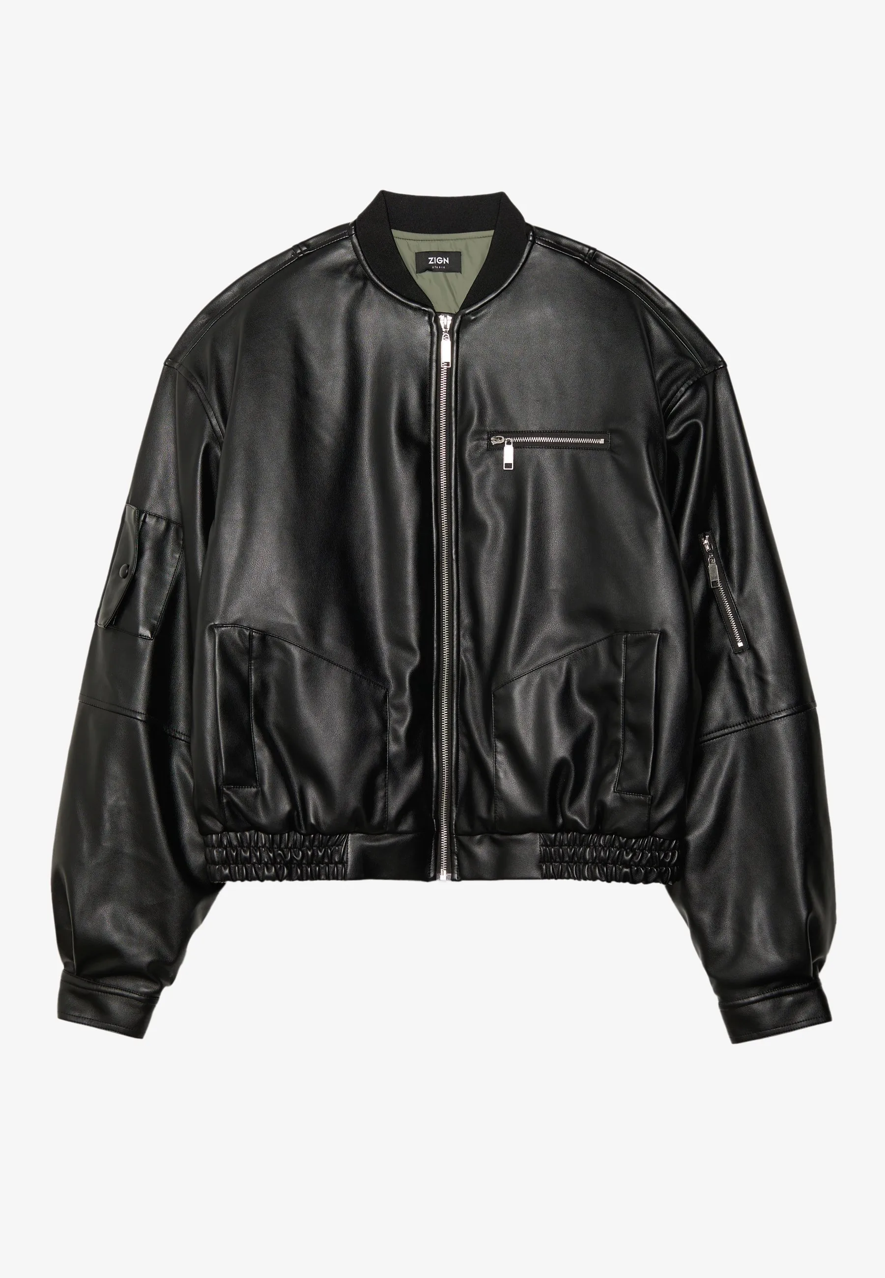 SYNTHETIC LEATHER BOMBER JACKET - Giubbotto Bomber