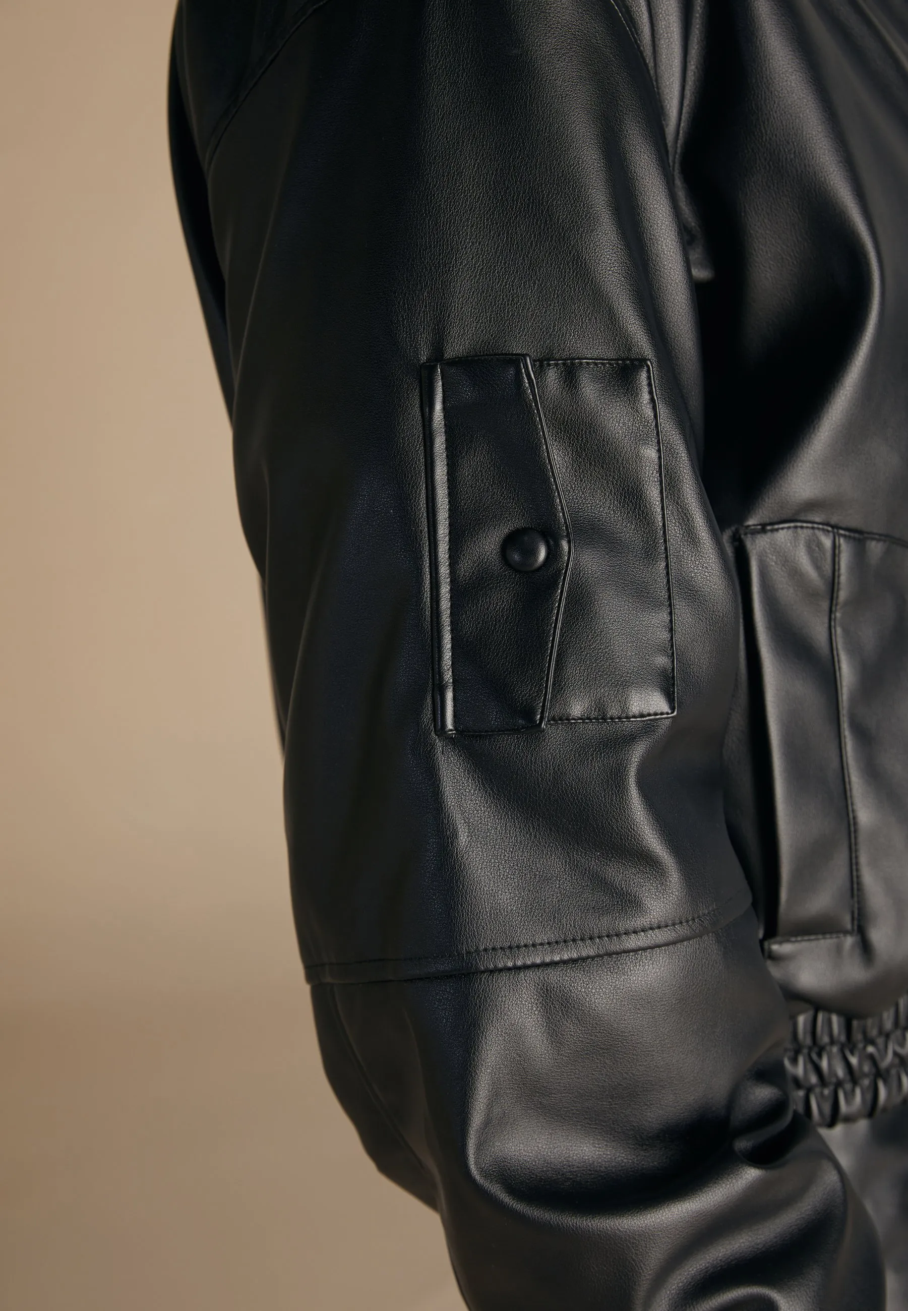 SYNTHETIC LEATHER BOMBER JACKET - Giubbotto Bomber