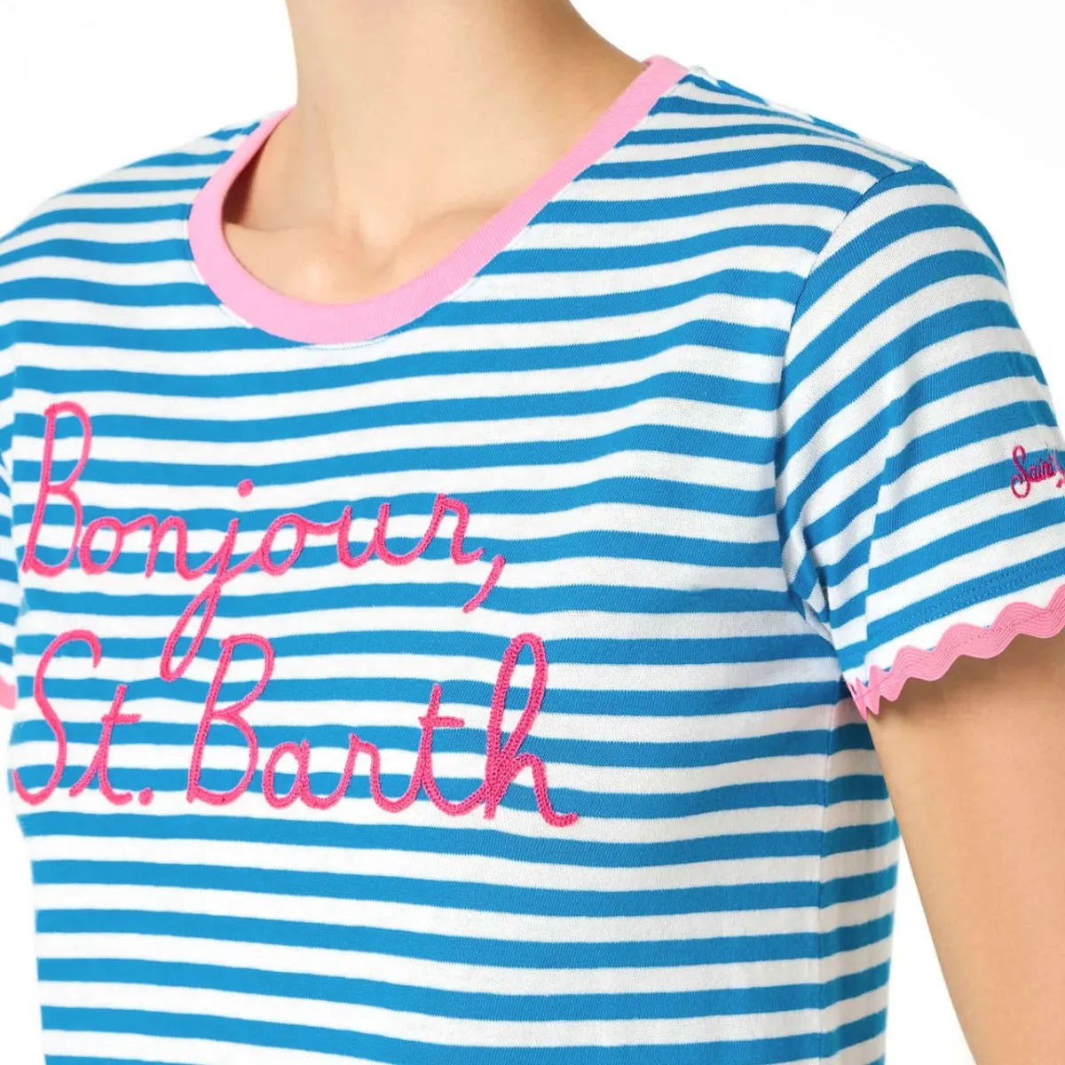 T-Shirt A Righe Bonjour St. Barth