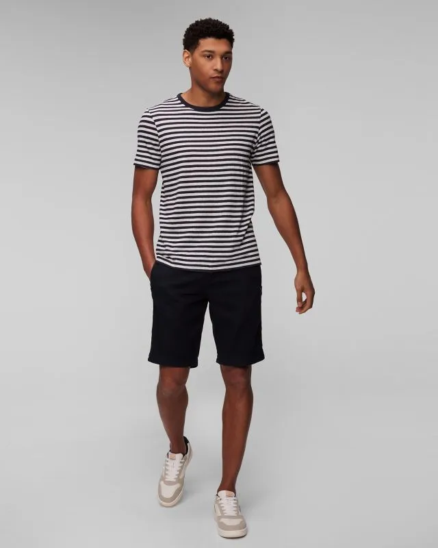 T-shirt a righe con lino da uomo Hugo Boss Tiburt