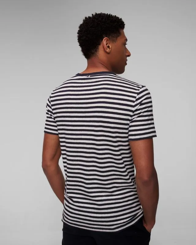 T-shirt a righe con lino da uomo Hugo Boss Tiburt