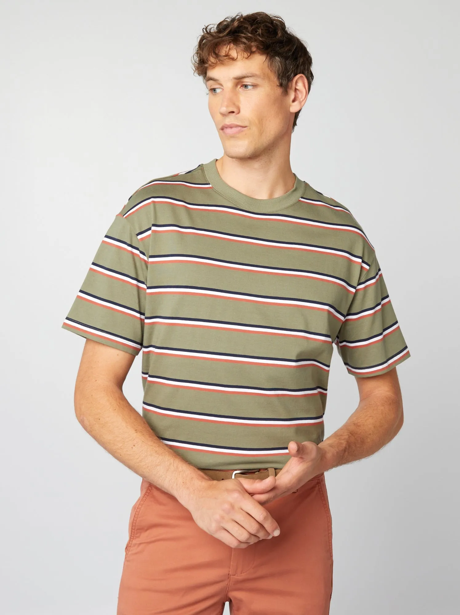 T-shirt a righe in jersey - NERO