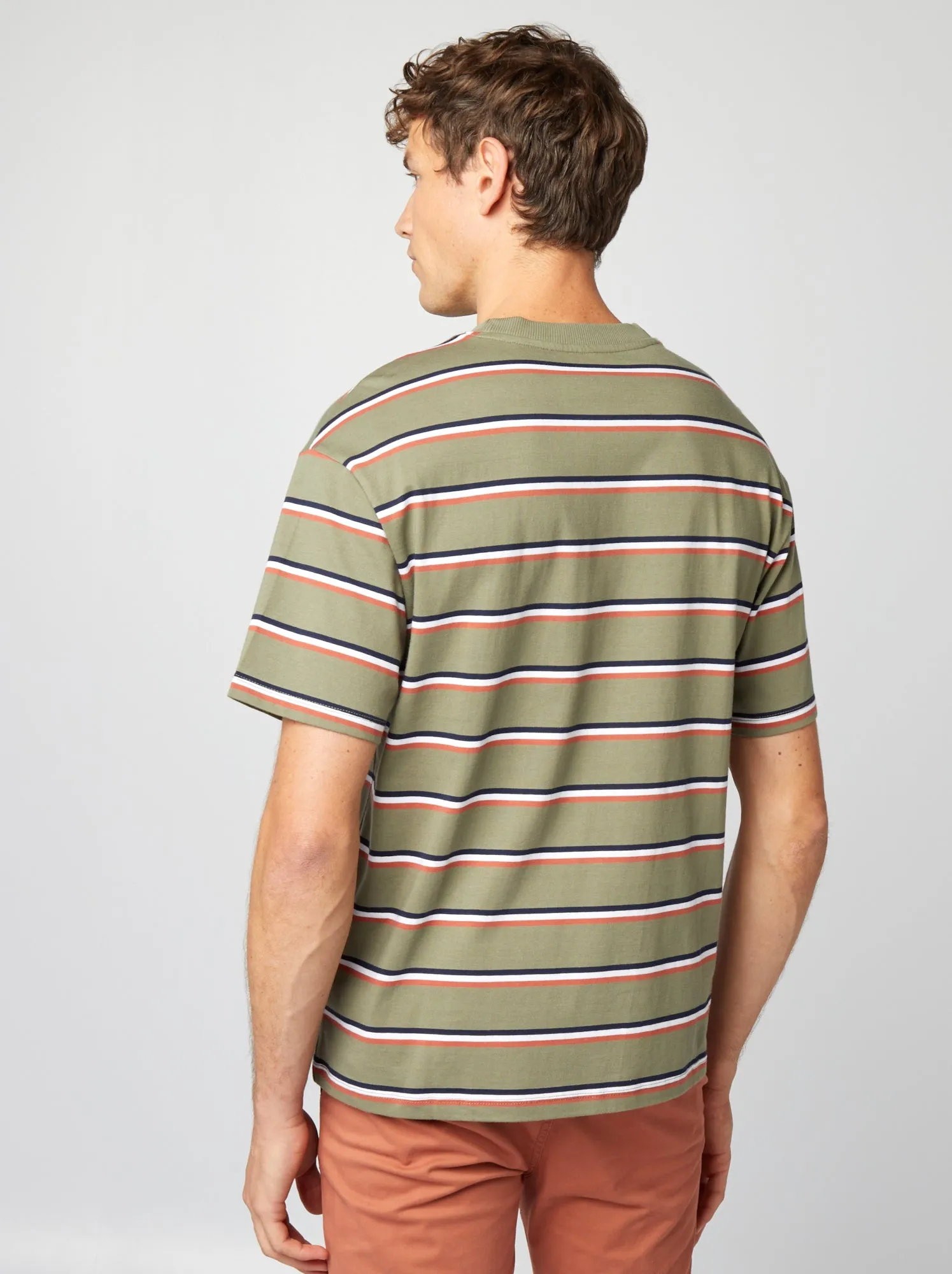 T-shirt a righe in jersey - NERO