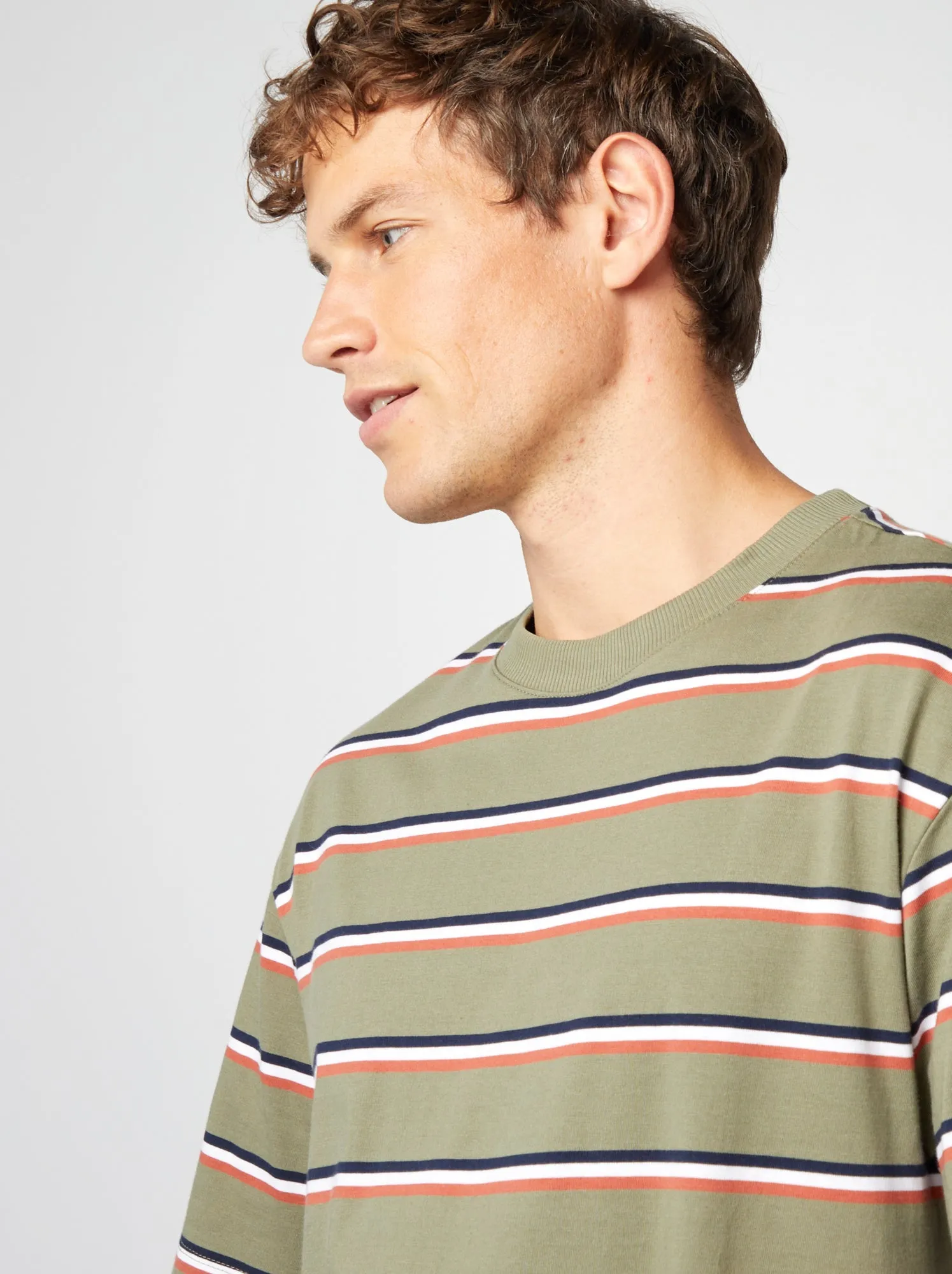 T-shirt a righe in jersey - NERO