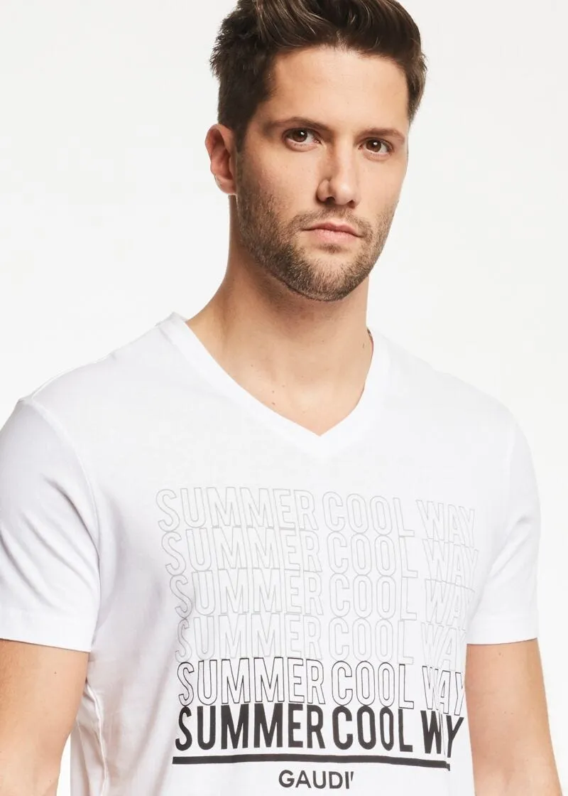T-shirt con stampa lettering