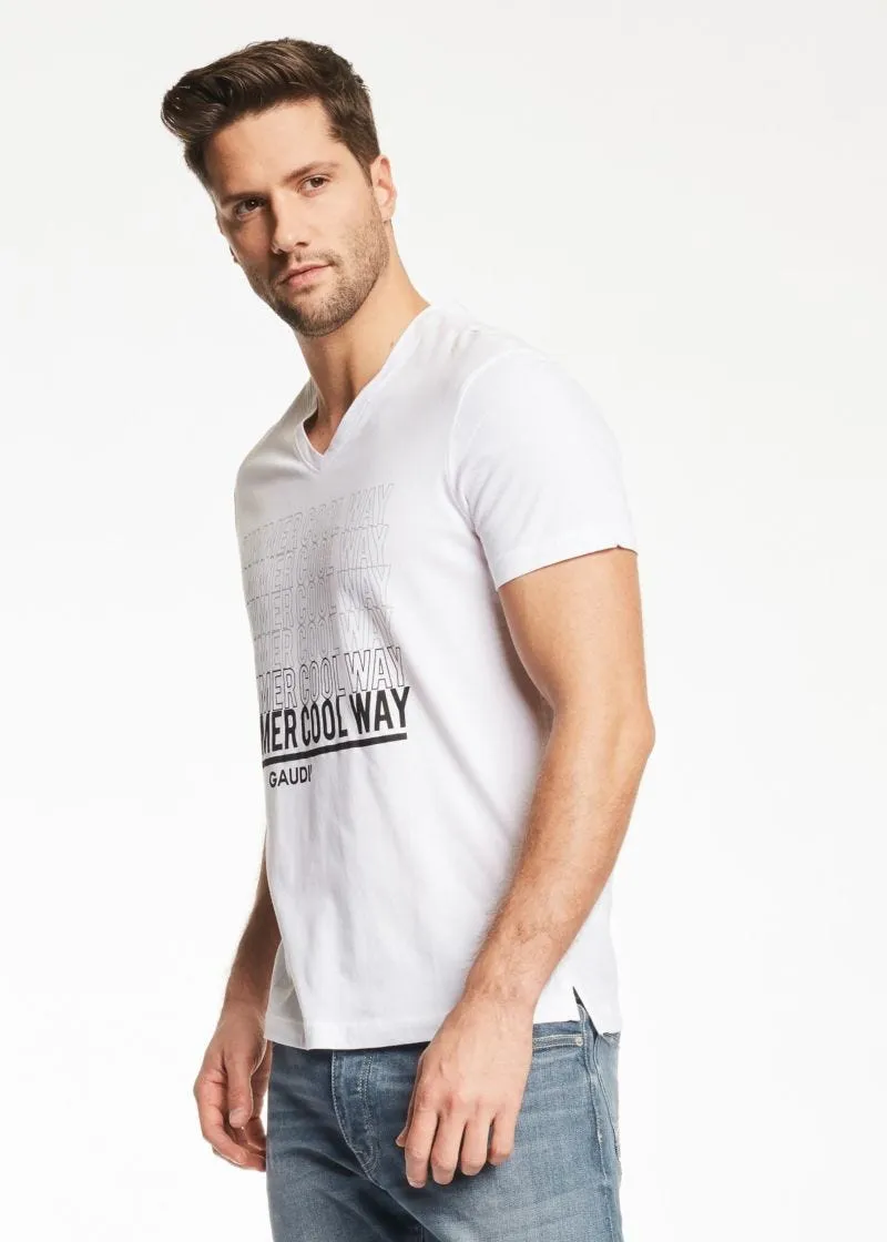 T-shirt con stampa lettering