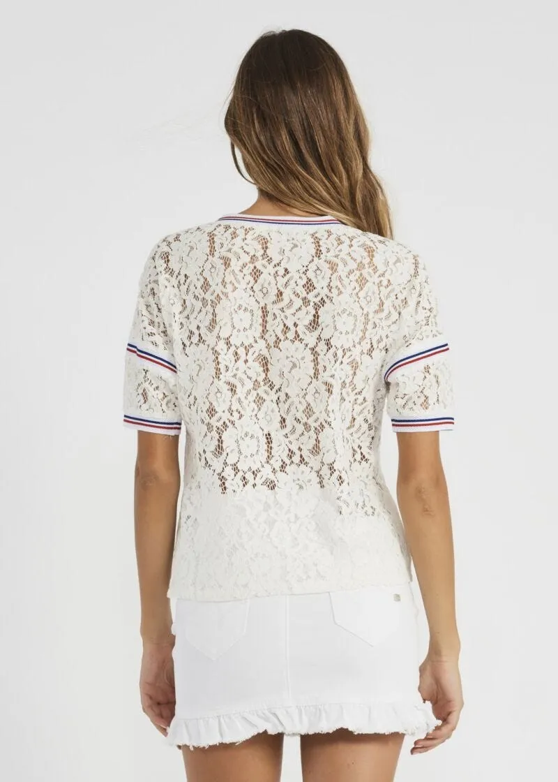T-shirt in pizzo rebrodé