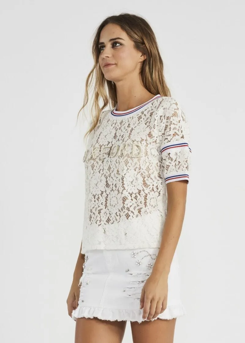 T-shirt in pizzo rebrodé