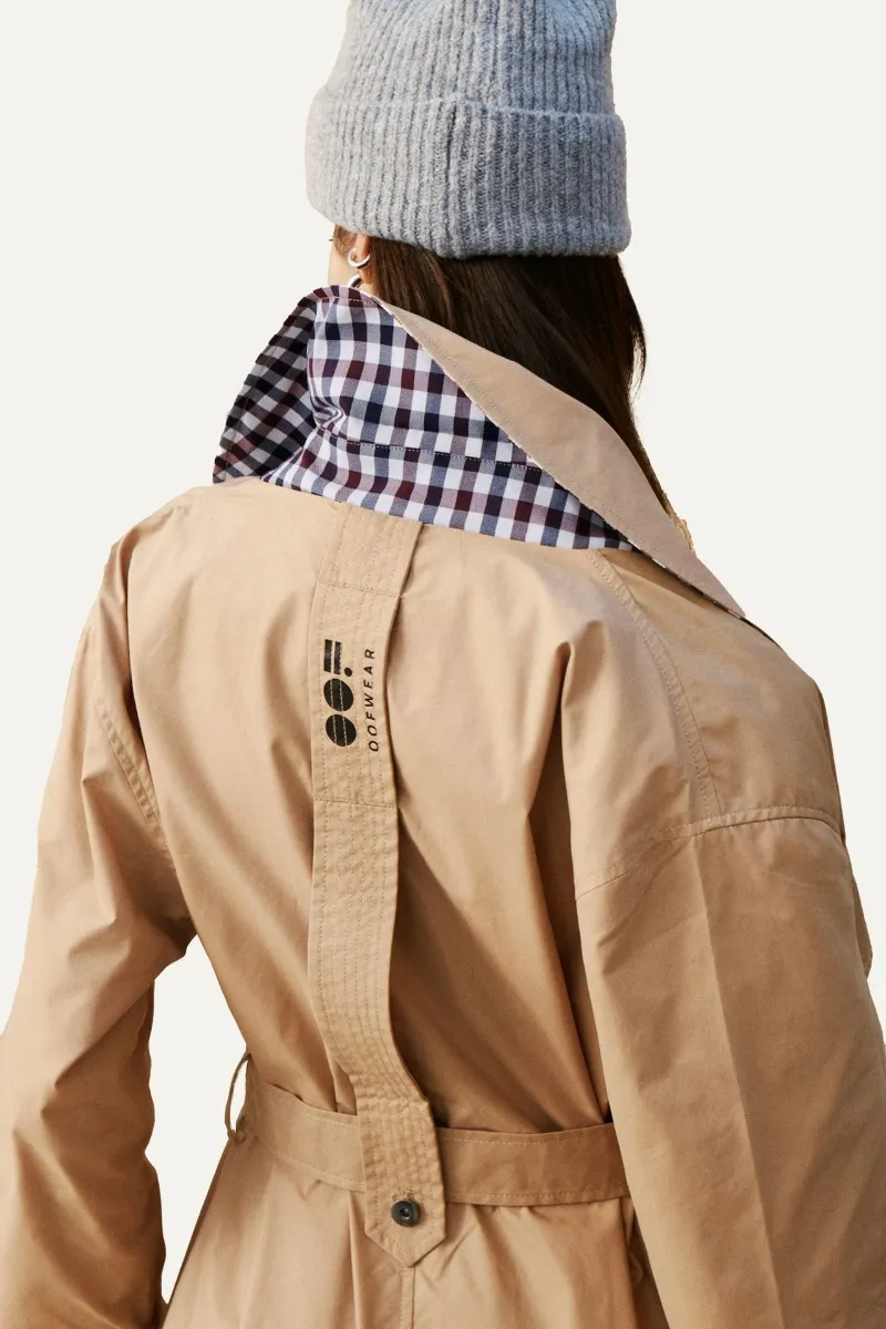 TRENCH LUNGO IN GABARDINA DI COTONE LEGGERO 9203 - NATURALE