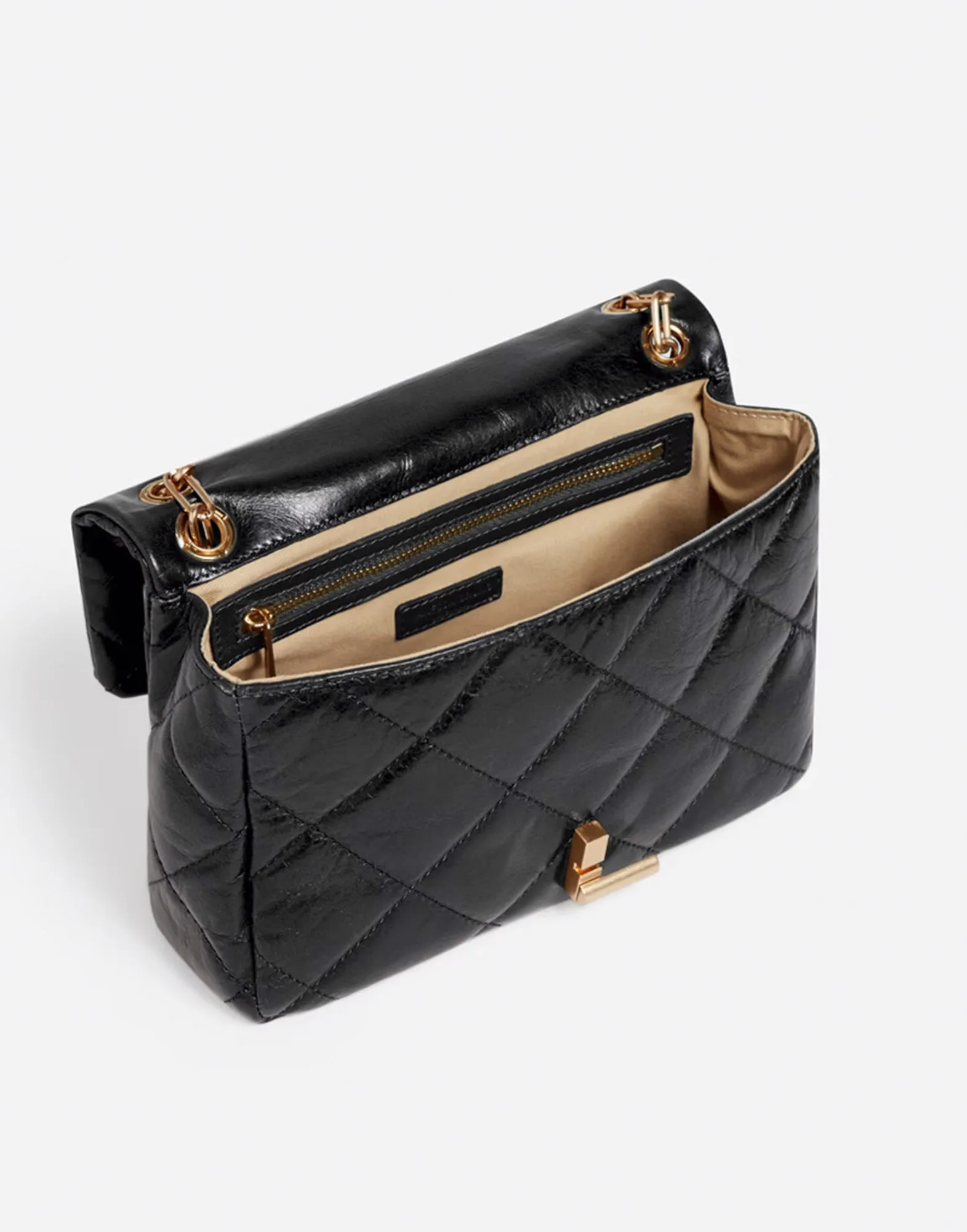 VANESSA BRUNO Borsa Moon Grande in Pelle Nera