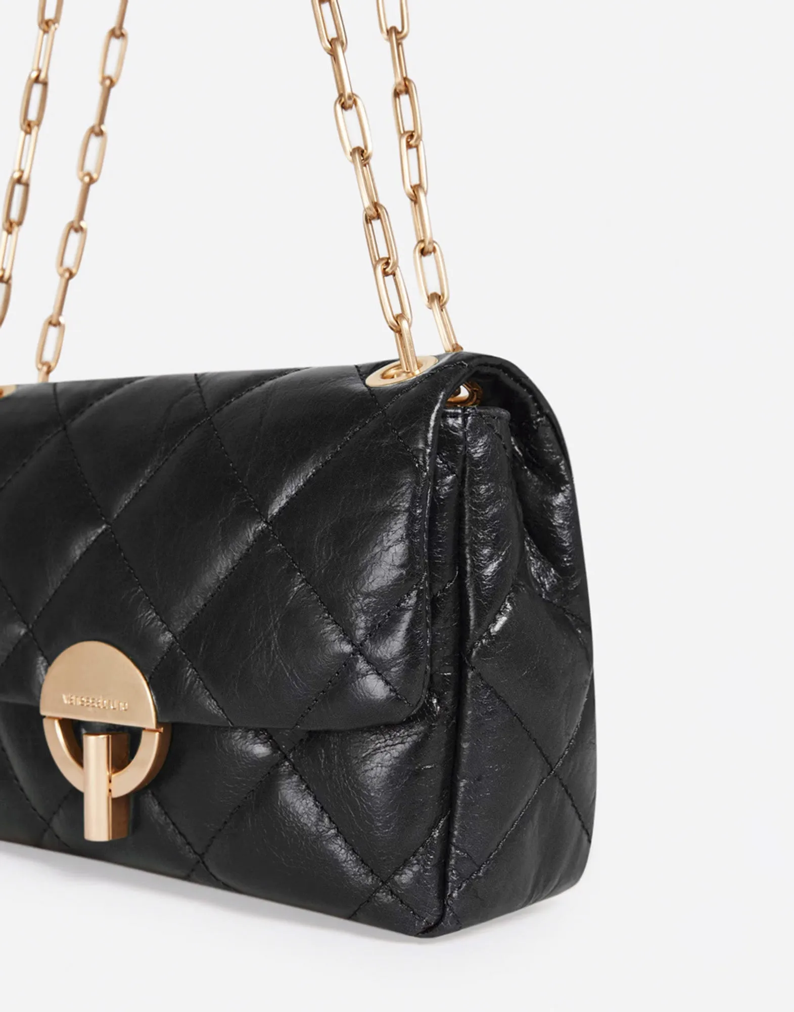 VANESSA BRUNO Borsa Moon Grande in Pelle Nera