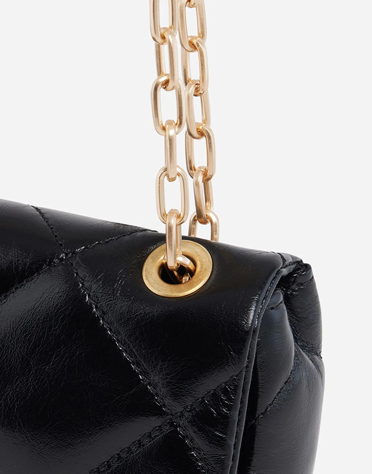 VANESSA BRUNO Borsa Nano Moon in pelle increspata Nera