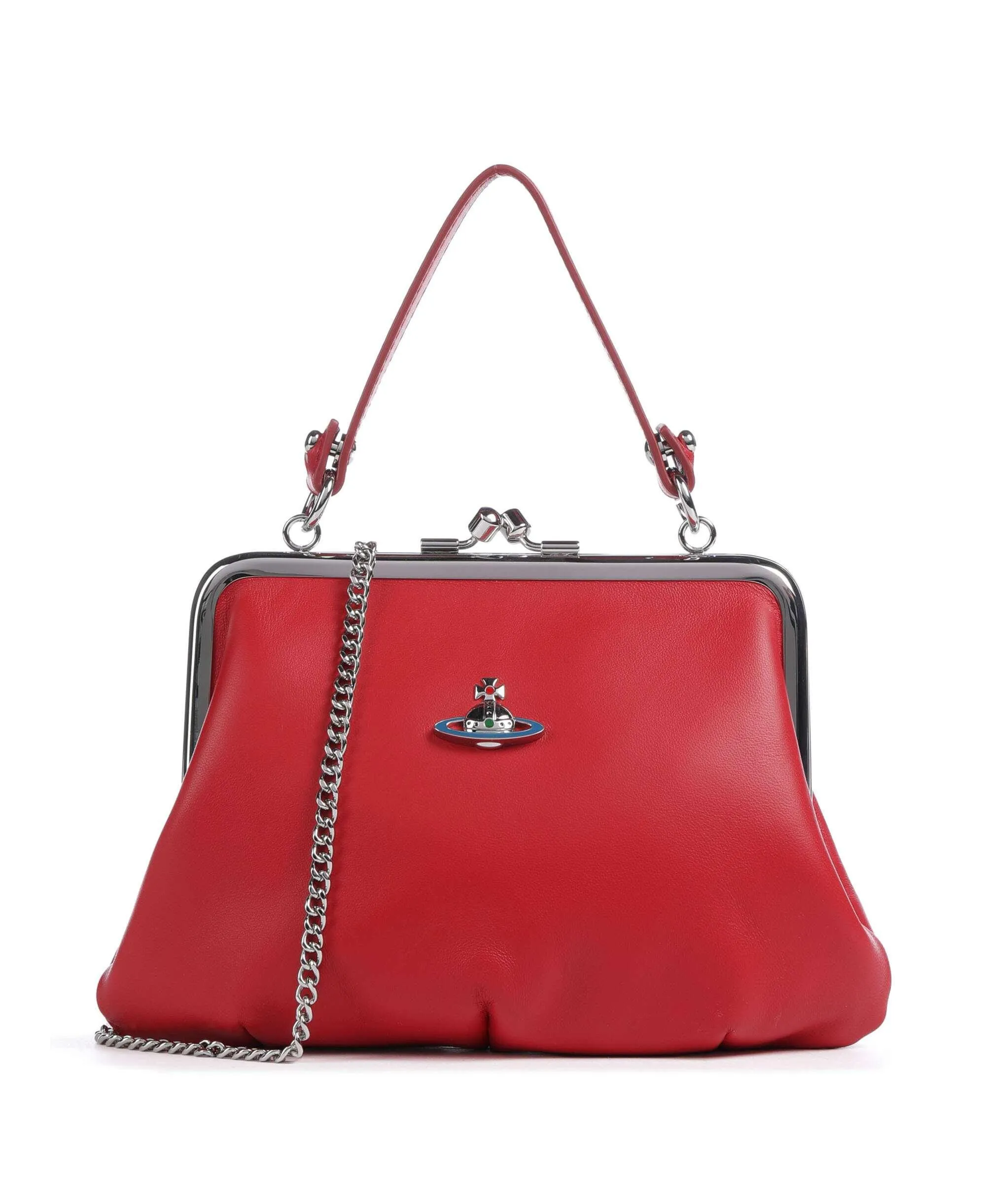  Vivienne Westwood Granny Nappa Leather Borsa a tracolla cuoio di agnello rosso  