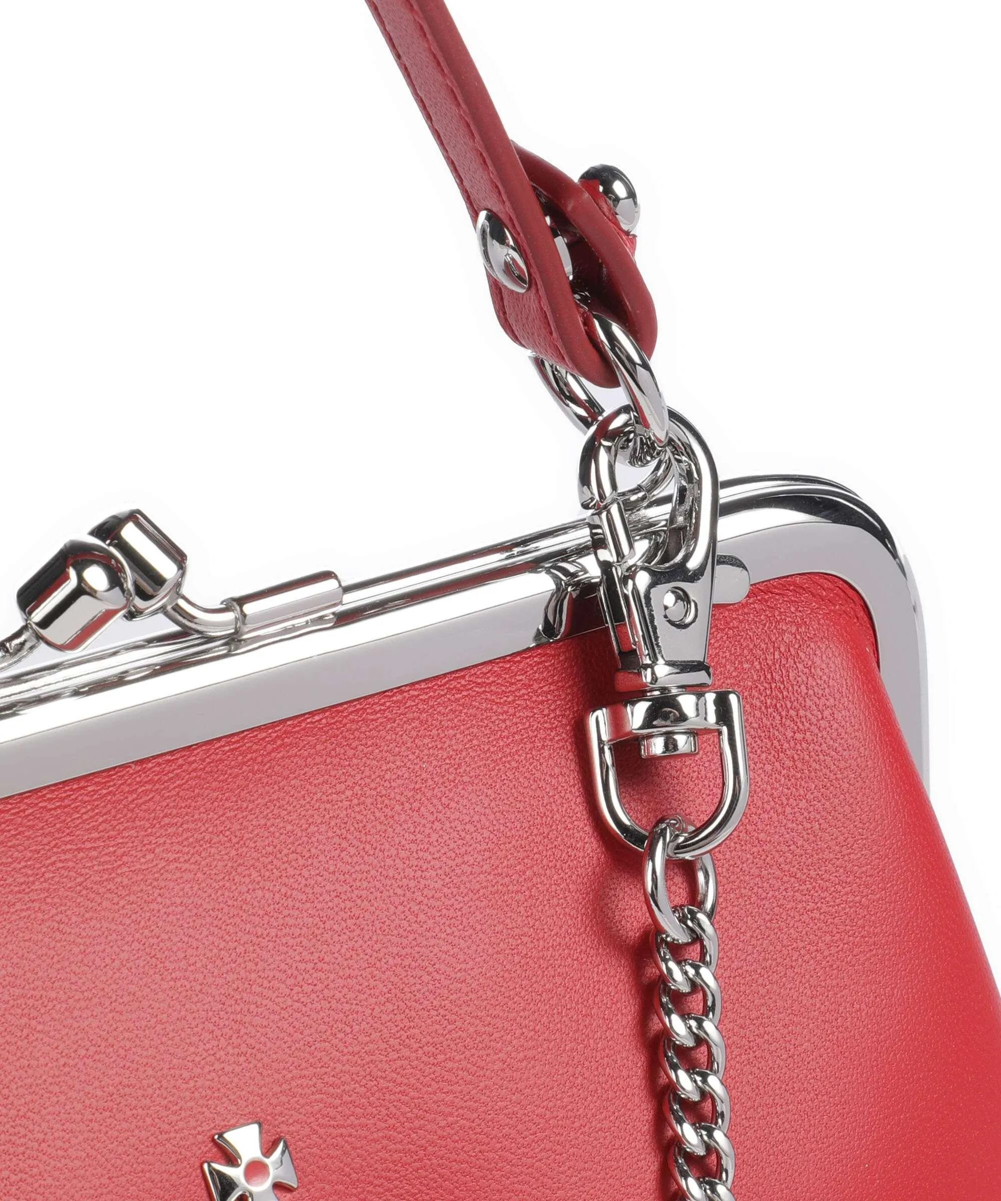  Vivienne Westwood Granny Nappa Leather Borsa a tracolla cuoio di agnello rosso  