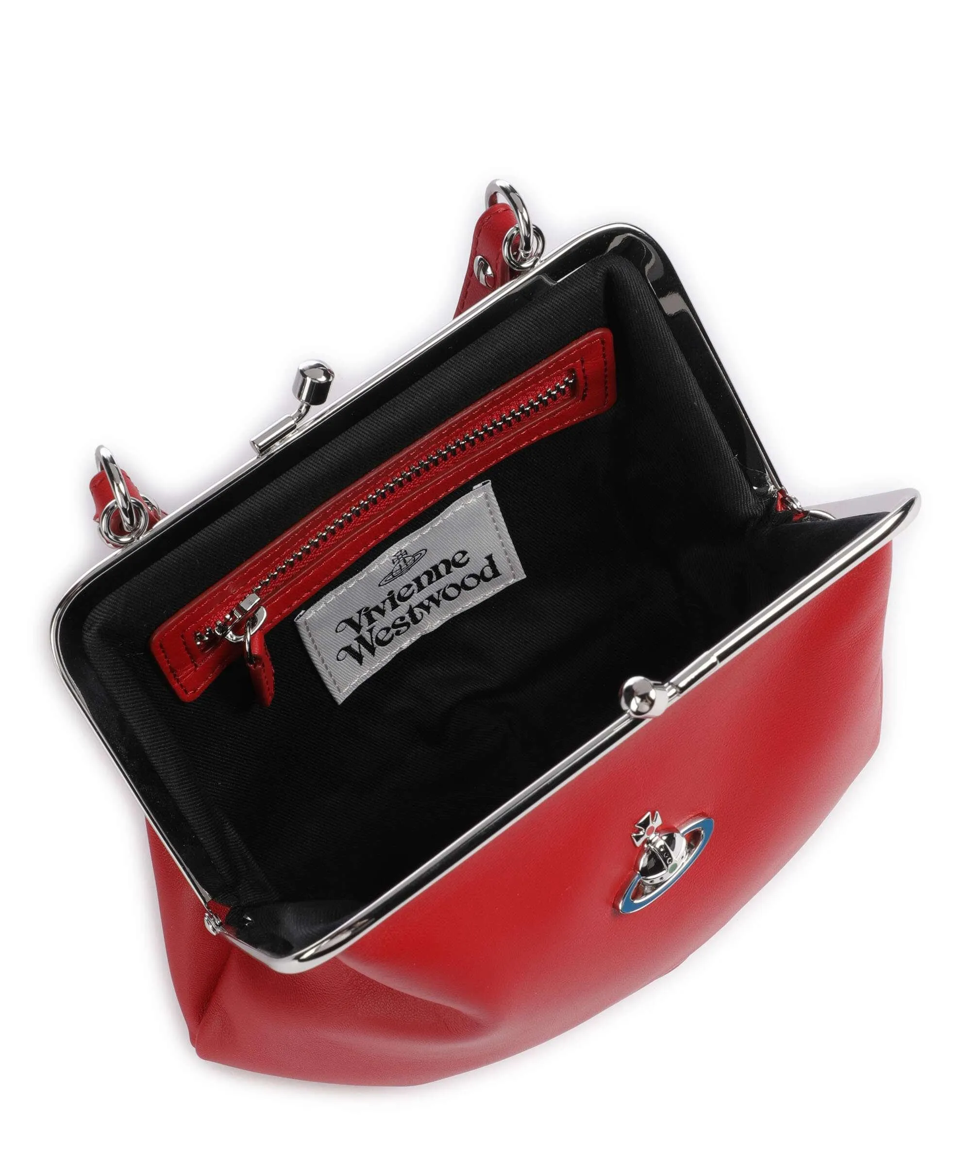  Vivienne Westwood Granny Nappa Leather Borsa a tracolla cuoio di agnello rosso  